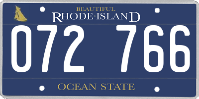 RI license plate 072766