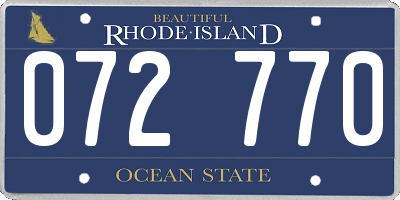 RI license plate 072770