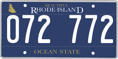 RI license plate 072772
