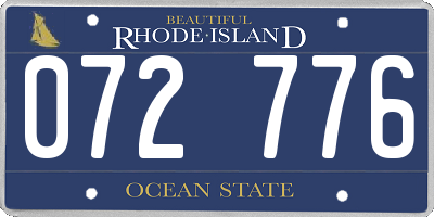 RI license plate 072776