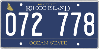 RI license plate 072778