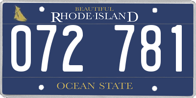 RI license plate 072781