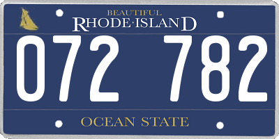 RI license plate 072782