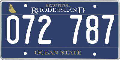 RI license plate 072787