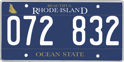 RI license plate 072832