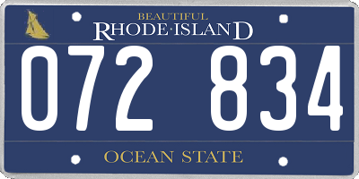 RI license plate 072834