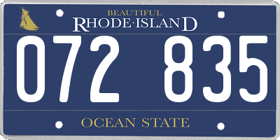RI license plate 072835