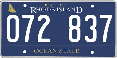 RI license plate 072837
