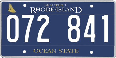 RI license plate 072841