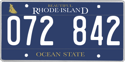 RI license plate 072842