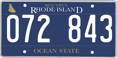 RI license plate 072843