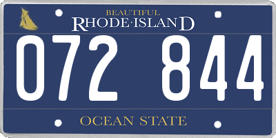 RI license plate 072844