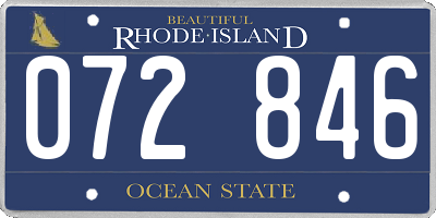 RI license plate 072846
