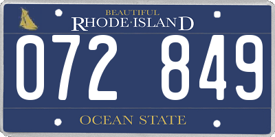 RI license plate 072849