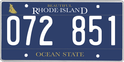 RI license plate 072851