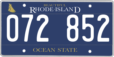 RI license plate 072852