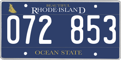 RI license plate 072853