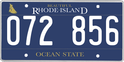 RI license plate 072856