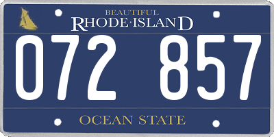 RI license plate 072857