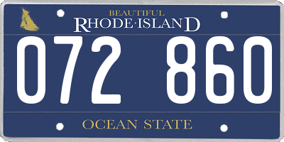 RI license plate 072860