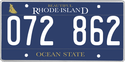 RI license plate 072862