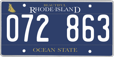 RI license plate 072863