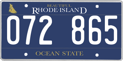 RI license plate 072865