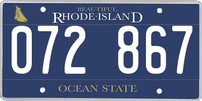 RI license plate 072867