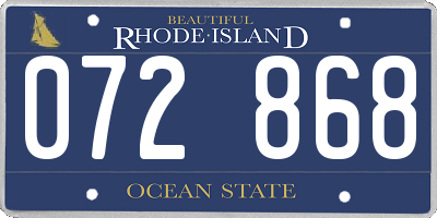 RI license plate 072868