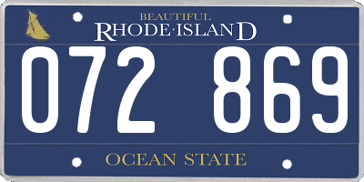 RI license plate 072869