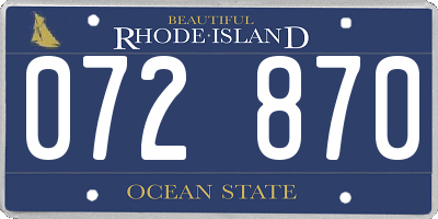 RI license plate 072870