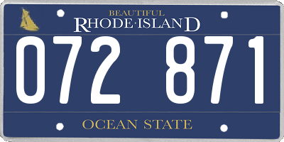 RI license plate 072871