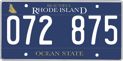 RI license plate 072875