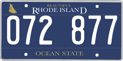 RI license plate 072877