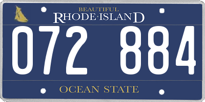 RI license plate 072884