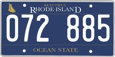 RI license plate 072885