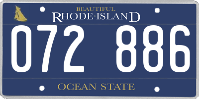 RI license plate 072886