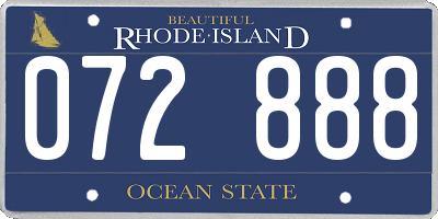 RI license plate 072888