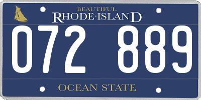 RI license plate 072889