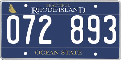 RI license plate 072893