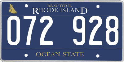 RI license plate 072928