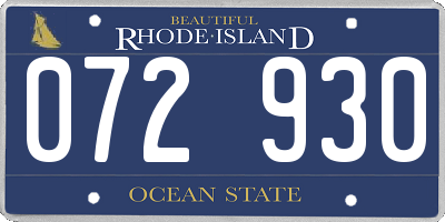 RI license plate 072930