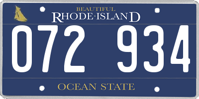 RI license plate 072934