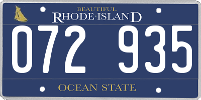 RI license plate 072935