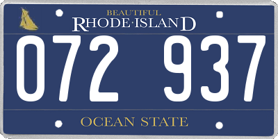 RI license plate 072937