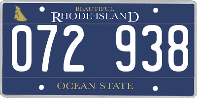 RI license plate 072938