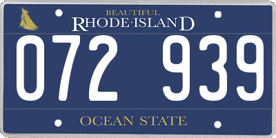 RI license plate 072939
