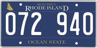 RI license plate 072940