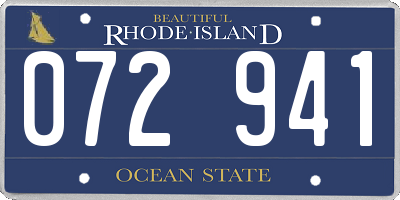 RI license plate 072941