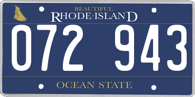 RI license plate 072943